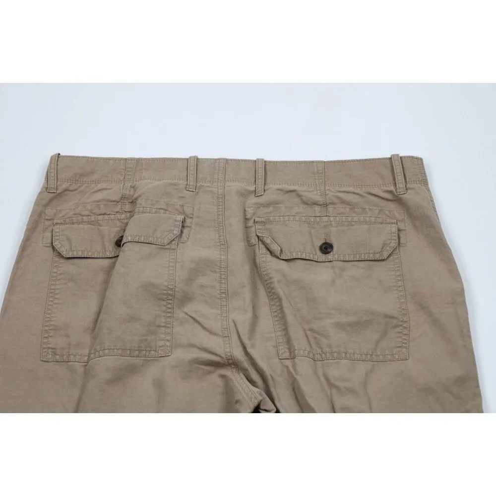 Vintage Banana Republic Mens 36x34 Faded Linen Blend Wide Leg Harem Pants Beige